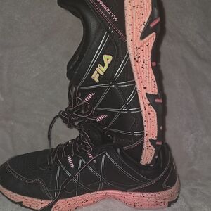 Fila Black and Pink Athletic High-Top Shoes